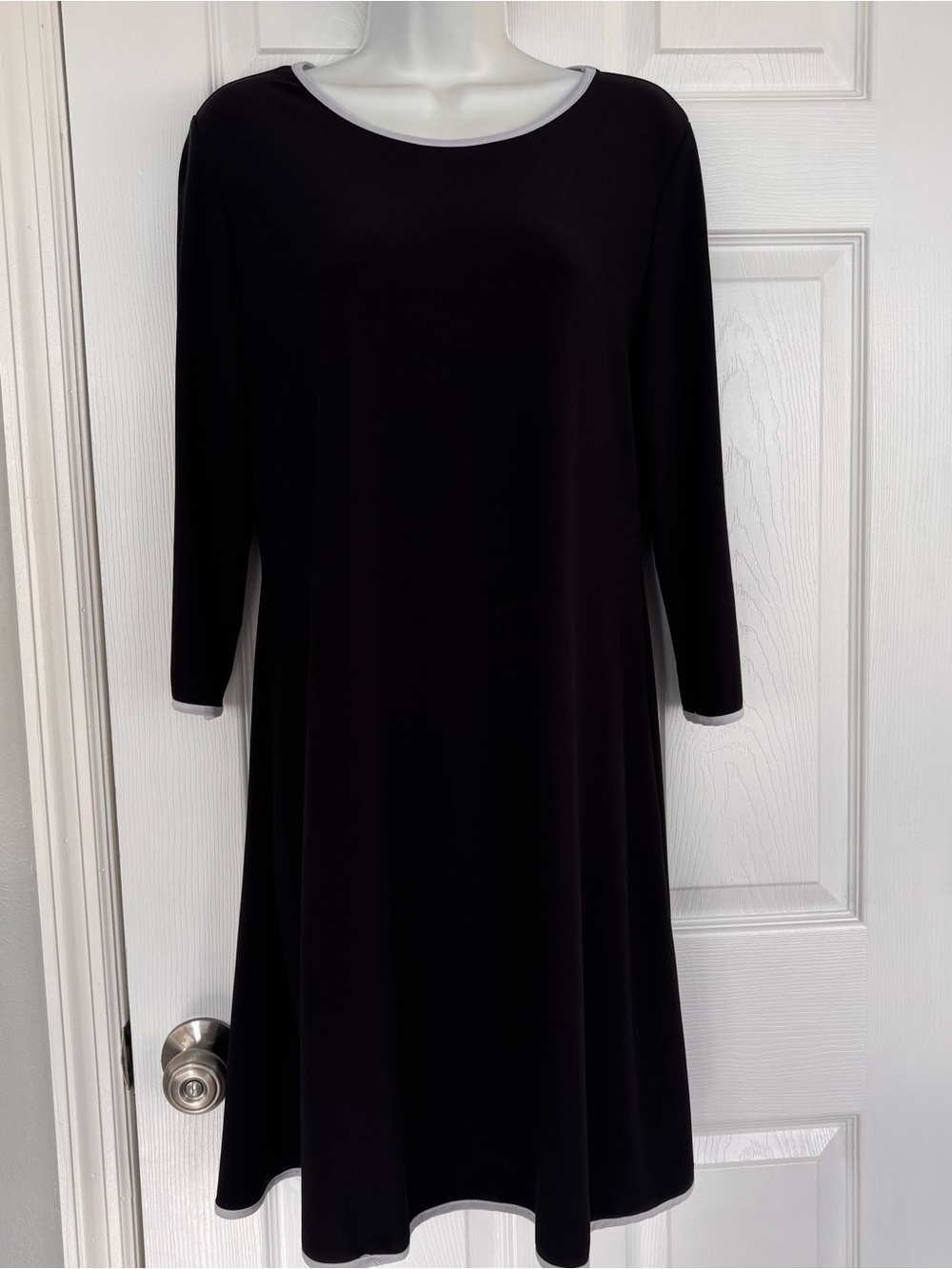 Annalee + Hope Black Midi A-Line Dress with Contrast Trim